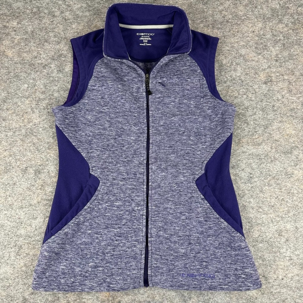 ExOfficio Full Zip Vest Polyester Heathered Purple Womens Small S